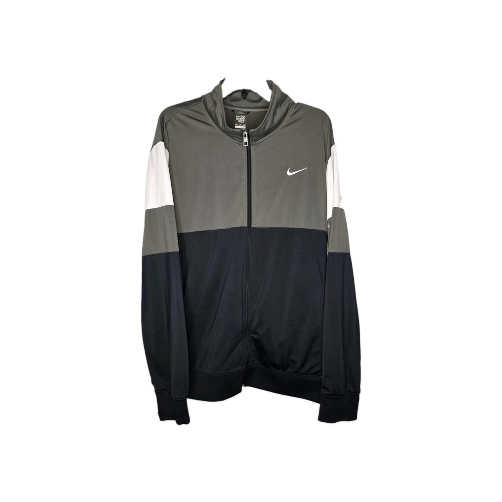 Nike The Athletic Dept Track Jacket Mens XXL Black Gray White Full Zip 2XL VTG
